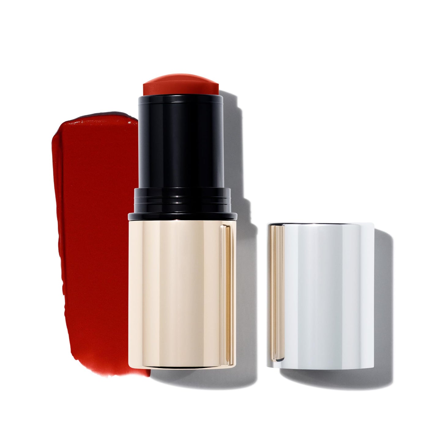 MAKE Beauty Heat Stroke Cream Blush Stick for Cheeks with Natural Hydrating Dewy Finish. Creamy Gel Blush Balm - Shade Bask, Coral Pink Cheek Tint