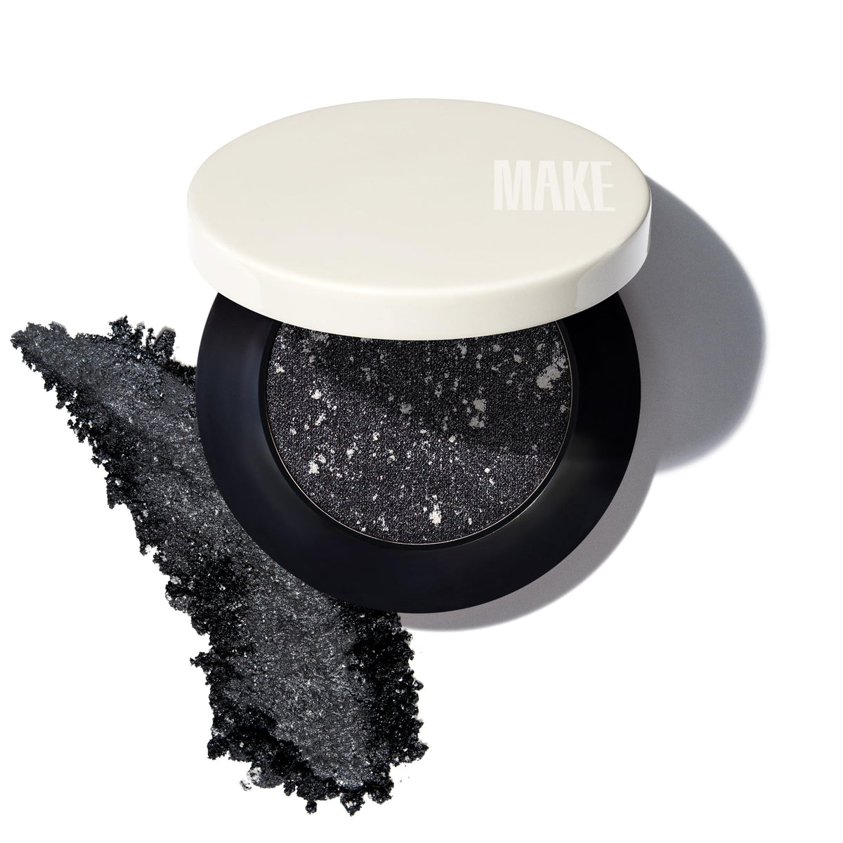 MAKE Beauty Multi-Chromatic Eye Shadow. Metal Reflecting Luminous Foil Finish Creamy, Buildable, Dimensional Long-wear, Crease-proof Powder Eyeshadow, Multichrome Shade - Stardust, Emerald Green